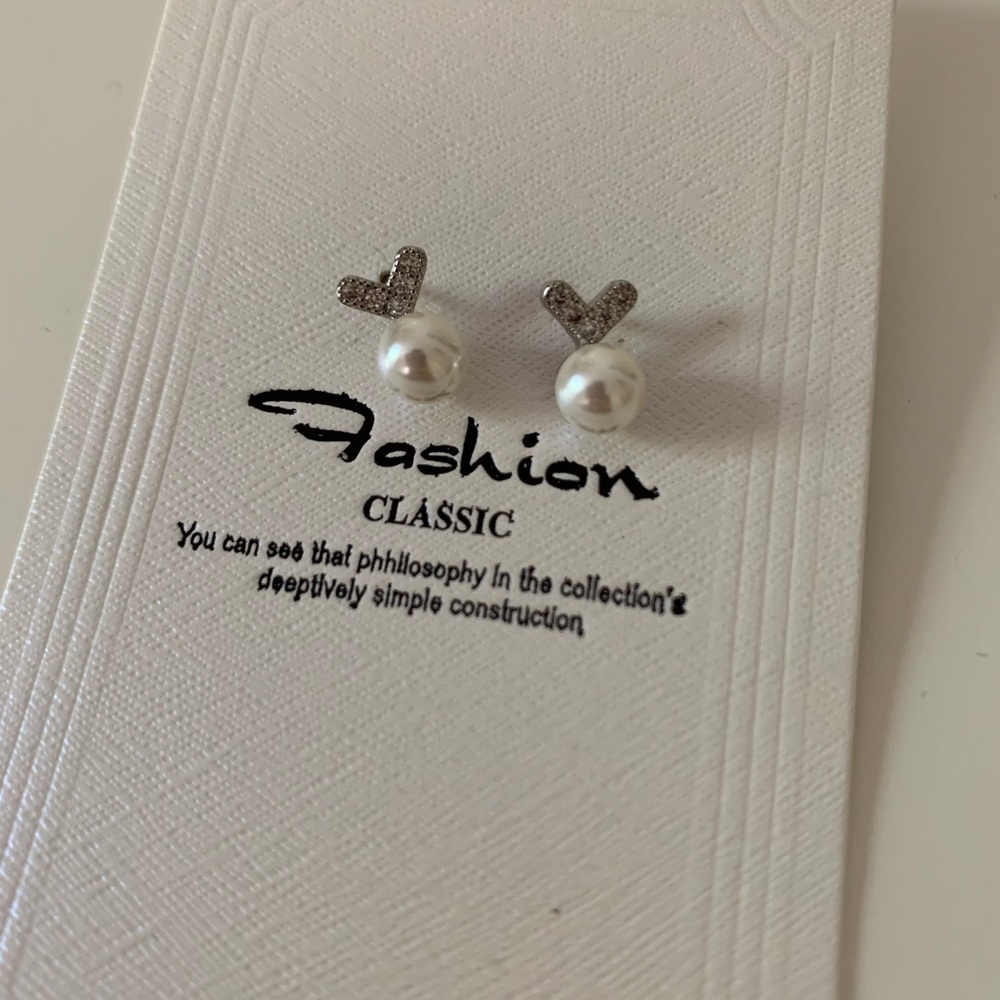 Earrings Stud Geometrical Heart-shaped